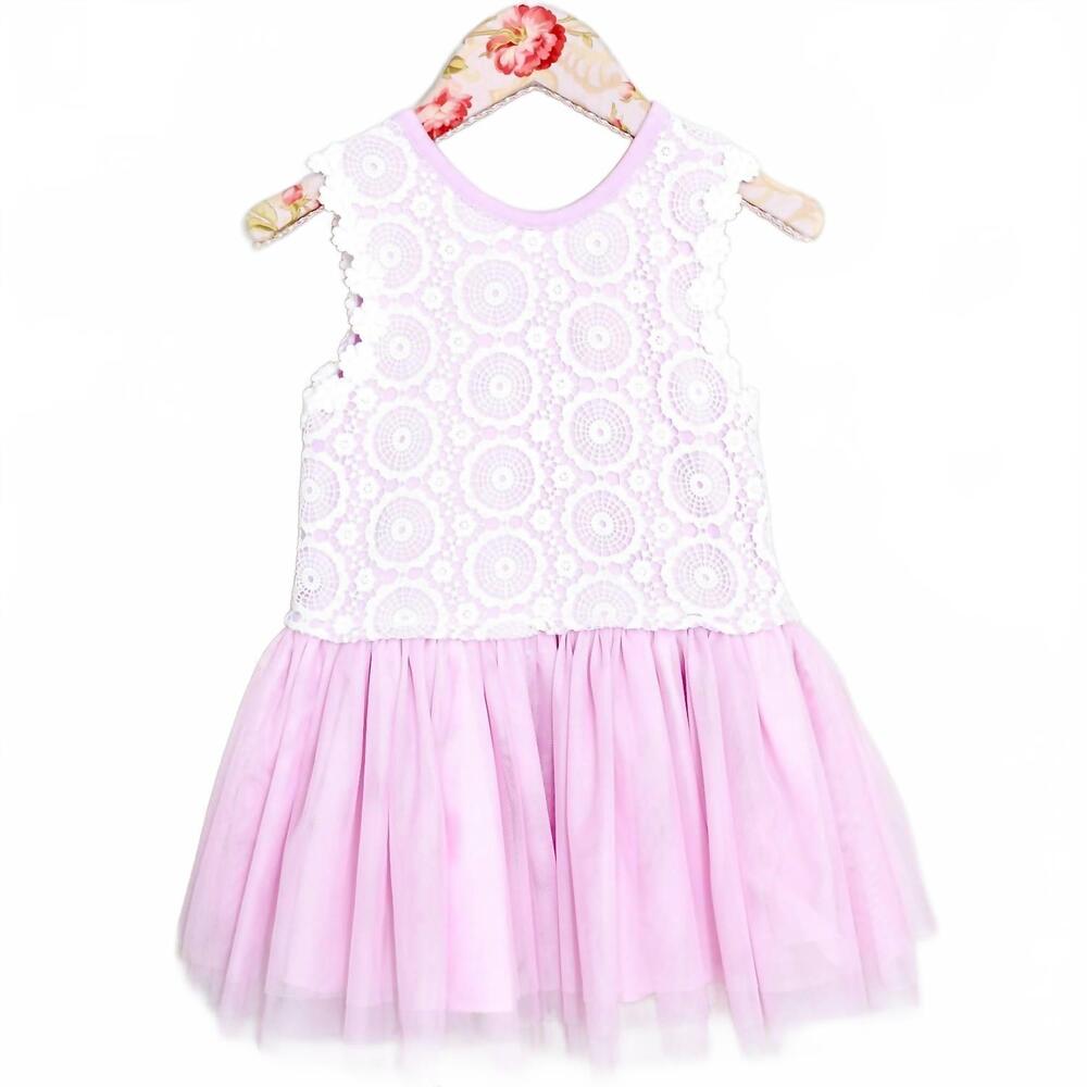 NEW MAE LI ROSE toddlers lace and tulle dress in lavender